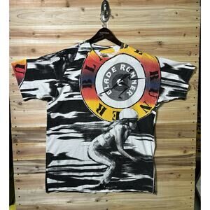Vintage 90s Blade Runner All Over Print AOP T Shirt Single Stitch Sz XL Promo